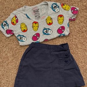 *BUNDLE FIT* marvel crop w/ navy blue jorts